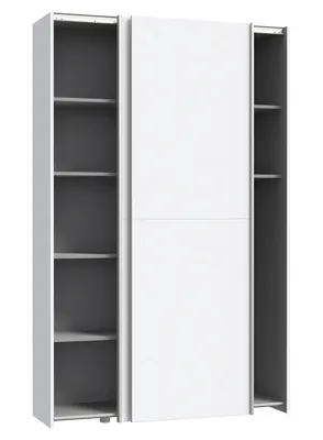 Image de Armoire multifonctionnelle avec 2 portes coulissantes - Blanc mat - L120 x P41,6 x H190,5 cm - OZZULA