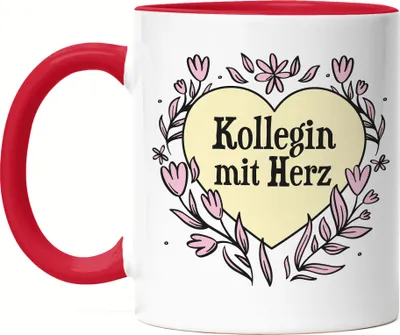 Produktbild von Kollegin mit Herz Tasse Rot  Geschenkidee Zum Danke Sagen Beste Kollegin