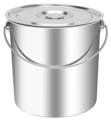 Image de Seau en acier inoxydable de 18 litres - Seau de stockage - Acier inoxydable 304 - Couvercle hermétique - Pour huile, sucre, lait, eau - Cuisine et jardin - Argenté