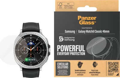 Produktbild von PanzerGlass ® Displayschutz Samsung Galaxy Watch8 Classic 46mm, Samsung, Samsung - Galaxy Watch8 Classic 46mm, Trockene Anwendung, Kratzresistent, Schockresistent, Transparent, 1 Stück(e)