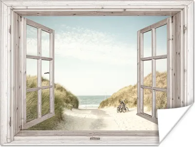 Produktbild von MuchoWow® Poster Aussicht - Strand - Meer 160x120 cm - Foto Plakat