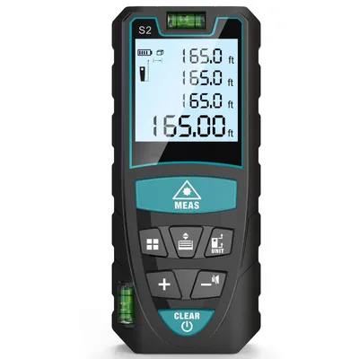Produktbild von Laser-Entferungsmesser, Digitaler Lasermessgerät mit 2 Blasenebenen,Tragbarer Lasermessgerät M/In/Ft Einheit Hintergrundbeleuchtetes LCD