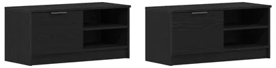 Image de Meuble TV 2 pcs Chêne noir 80 x 35 x 36,5 cm Bois d'ingénierie