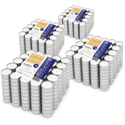 Produktbild von HORECA CANDLES 800 Teelichter weiß – 4h Brenndauer, geruchlos, Deko