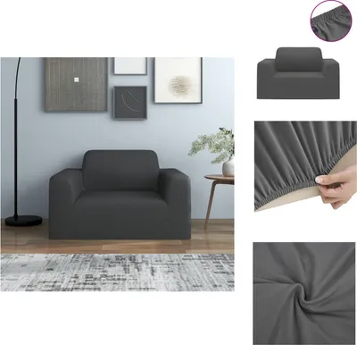 Immagine prodotto di vidaXL Copridivano stretch in jersey di poliestere antracite - Rivestimenti