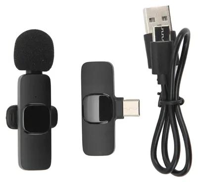 Immagine prodotto di Microfono lavalier wireless, soppressione intelligente del rumore, accoppiamento automatico, design compatto per trasmissioni in diretta e telefoni da gaming 1