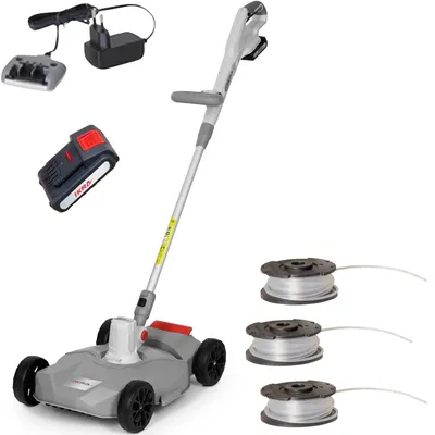 Produktbild von IKRA Akku Rasentrimmer & Mäher 2in1 IART 2030 F | 20V | 30 cm Schnittbreite | drehbarer Schneidkopf | inkl. 2 Ersatzspulen, Akku 2,0 Ah & Ladegerät