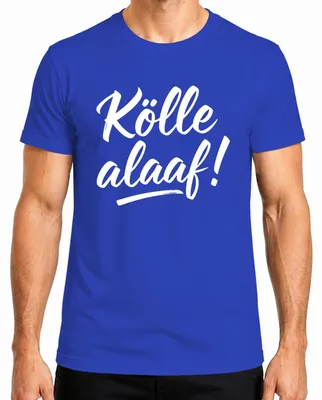 Imagen del producto de Kölle alaaaf. Carnaval de Colonia. Camiseta para hombres, diseño "Jeck Fastnacht Fasching", color azul, talla M