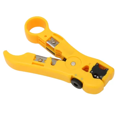 Image de Pince à dénuder pour câbles coaxiaux avec anneaux pour les doigts ; pince à dénuder multifonctionnelle à poignée ergonomique pour fils ronds et plats