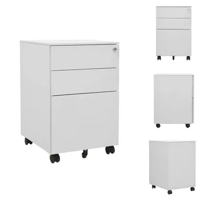 Immagine prodotto di vidaXL Armadio per archiviazione con rotelle grigio chiaro 39x45x60 cm in acciaio - Armadi per archiviazione