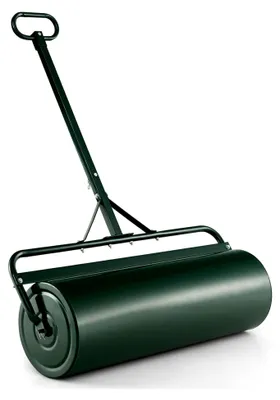 Produktbild von Rasenwalze 63L, 90cm mit Schmutzabweiser, befüllbar mit Wasser und Sand für Garten und Park (Grün)