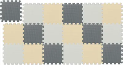 Zdjęcie produktu dla Mata puzzlowa Relaxdays, zestaw 18 elementów, 30 x 30 cm, wolna od substancji szkodliwych, pianka EVA, pokój dziecięcy, wielokolorowa