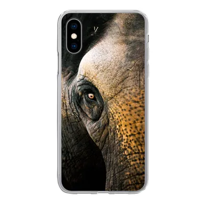 Produktbild von MuchoWow® Handyhülle Schutzhülle Hülle für iPhone X Elefant - Nahaufnahme - Tiere - Natur Silikon Softcase Handy Hülle - Handyhülle