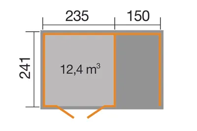 Productafbeelding van Tuinhuis Weka 179 A, maat 1, inclusief vloer, afmetingen 430 x 311 cm, naturel