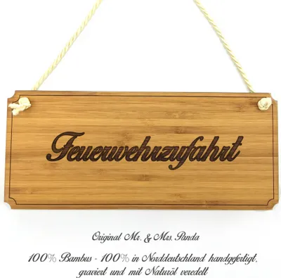 Produktbild von Mr. & Mrs. Panda Infotafel Feuerwehrzufahrt - Geschenk, Türschild, Shabby, Landhaus, Schild, Graviert, Werbeschild, Hinweisschild, Wegweiser, Geschenkidee