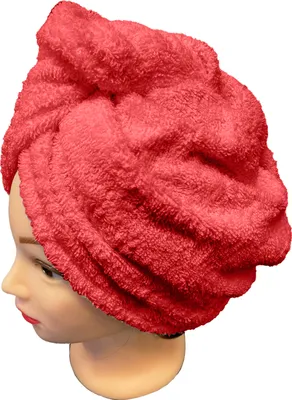 Produktbild von Schnelltrocknender Frottee-Haarturban, rot