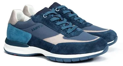 Produktbild von Lloyd Damen Freizeitsneaker aus echtem Leder in Blau mit klassischer Schnürung