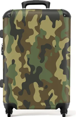Produktbild von NoBoringSuitcases.com - Koffer Männer camouflage - Großer Reisekoffer mit 4 Rädern - Trolley auf Rädern 72 Liter - Rollkoffer groß - Geräumiger Koffer 20kg - Koffer für Erwachsene - Originelles Geschenk für Männer - Hartschalenkoffer groß - Koffer tsa SchlossKoffer Mittelgroß 67x43x25 cm, 72L,
