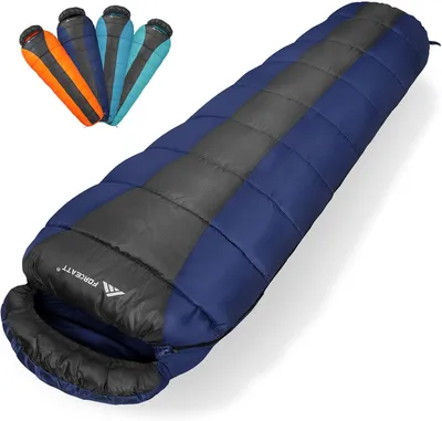 Produktbild von Mummyschlafsack Erwachsene 3 Jahreszeiten, wasserdicht, 1400 g, für Camping