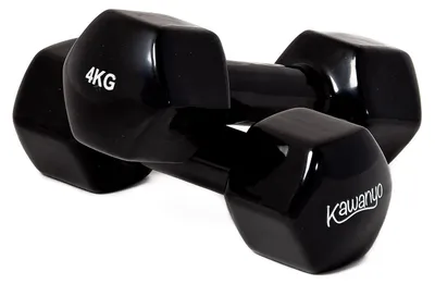 Produktbild von Kurzhantel Handhantel Hantelset - Vinyl - 2 x 4 kg - Schwarz - Für Krafttraining und Fitness