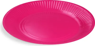 Produktbild von Runder Pappteller, fuchsia, Durchmesser 23 cm, 10 Stück.