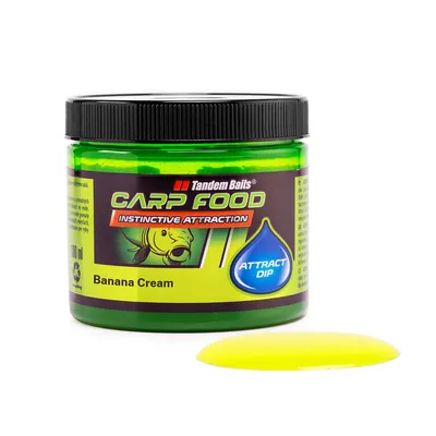 Produktbild von Tandem Baits Carp Food Attract Dip Bananencreme, Karpfen Angeln ohne Mühe, Köder zum Große-Fische-Angeln, Karpfenzubehör für Profis & Hobby-Angler 100 ml