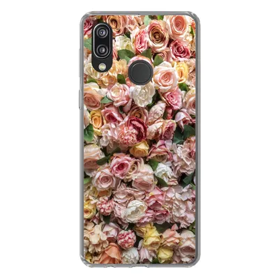Produktbild von MuchoWow® Handyhülle Schutzhülle Hülle für Huawei P20 Lite (2020) Rosen - Farben - Wand Silikon Softcase Handy Hülle - Kartenhalter