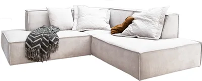 Produktbild von KAWOLA Sofa SAMU Ecksofa Stoff beige Recamiere rechts