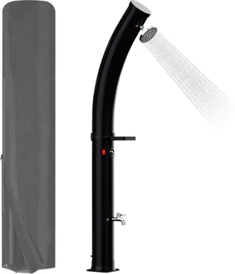 Immagine prodotto di Doccia solare Bettizia 20-60 litri | soffione orientabile e doccia per i piedi | nero/argento | fino a 60 °C | con tubo da giardino