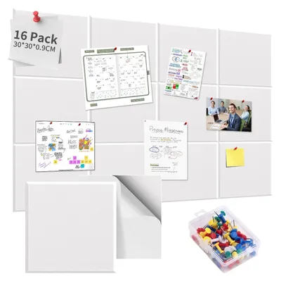 Productafbeelding van Zelfklevende vilt prikbord set met 70 pinnen - Decoratief en functioneel