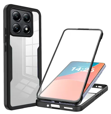 Produktbild von 360 Grad Rundum Schutz Handyhülle für Xiaomi 14T Full Cover Vollschutz Case Farbe: Schwarz
