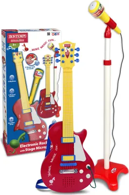 Produktbild von Bontempi 24 5832 - Rockgitarre mit Ständermikrofon als Verstärker