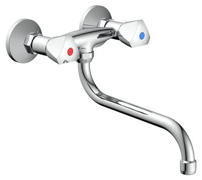 Produktbild von SCHÜTTE Küchenarmatur CESTI, schwenkbarer Wasserhahn Küche für Wandmontage, Spültischarmatur in Chrom