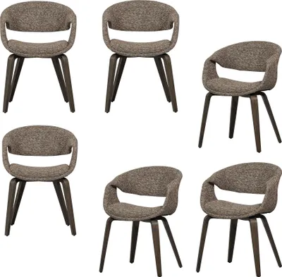 Produktbild von WOOOD Yossi Esszimmerstuhl mit Holz Gestell und Stoffbezug, 78x57x57 cm, Dunkelbraun/ Braun