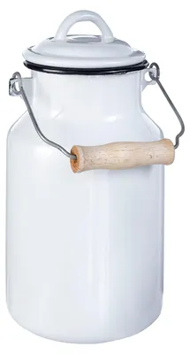 Emaille Milchkanne weiß 2 L, 13 x 13 x 25,5 cm