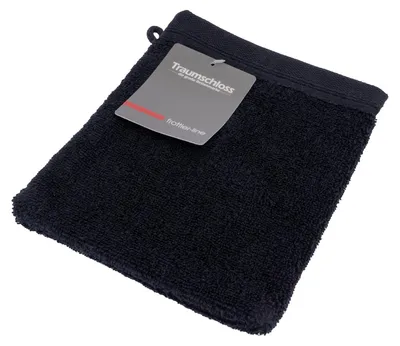 Produktbild von Traumschloss Frottier-Line Waschhandschuh 16 x 21 cm schwarz Flauschig weich & angenehm zur Haut