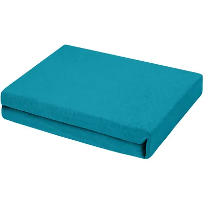 Produktbild von Jersey TOPPER Spannbettlaken 90x200-100x200cm Spannbetttuch für Boxspringbett-Topper Matratzen 100% Baumwolle, Farbe: Türkis