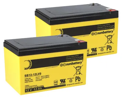 Obrázek produktu pro Náhradní baterie pro ústřednu požární signalizace Esser Honeywell ES Line 2 x AGM baterie 12V 12Ah s VdS