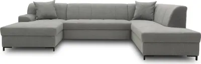 Produktbild von DOMO Collection Wohnlandschaft BALME Ecksofa, Couch in U-Form mit Schlaffunktion, Longchair links, 152 x 297 x 195 cm, Polstergarnitur, Wellenunterfederung, Sofalandschaft in grau