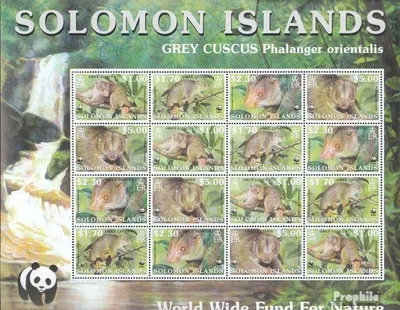 Produktbild von Briefmarken Salomoninseln 2002 Mi 1062-1065 Kleinbogen (kompl.Ausg.) postfrisch Naturschutz Wollkuskus