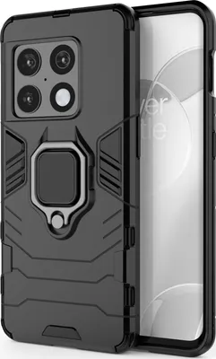 Produktbild von Mobigear Armor Ring  OnePlus 10 Pro Hülle Hardcase Backcover Stoßfest mit Ringhalter - Schwarz