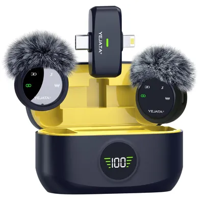 Productafbeelding van 2 in 1 Draadloze Microfoon voor iPhone en Android, met lange batterijduur