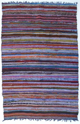 Produktbild von Leichter Flickenteppich, Flickendecke 100*160 cm - Blau-bunt, Baumwolle, Teppiche, Bodenmatten