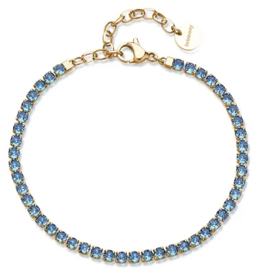 Immagine prodotto di Bracciale tennis placcato oro con zirconi blu Desideri BEI108
