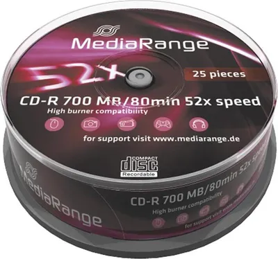 Produktbild von MediaRange CD-R 80 700MB 25er Pack Daten-CD-R, 700 MB