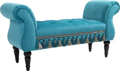 Produktbild von Sitzbank Polsterbank, Hockerbank Aus Polyester Und Kautschukschaum, Stilvoll, Blau, 117X40X58Cm