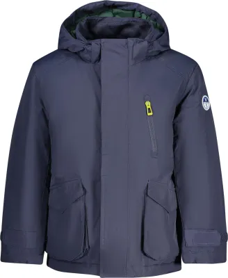 Produktbild von Kinder Parkajacke Blau - Abnehmbare Kapuze, Ocean Positive Design