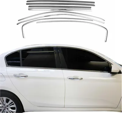 Immagine prodotto di Modanature per finestrini per Fiat Tipo 2015-2025 acciaio inox cromo scuro 8pz