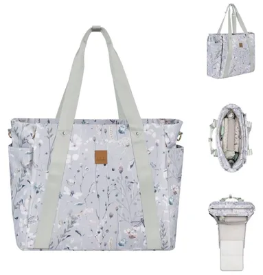 Immagine prodotto di Borsa fasciatoio Kikkaboo Firenze Fasciatoio, cerniera, tasche per biberon grigio