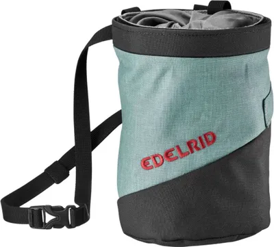 Chalk Bag Splitter Twist von Edelrid in mintgrün und schwarz; mit verstellbarem Gurt.